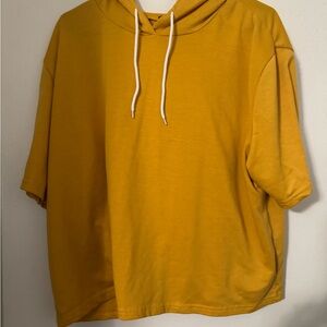 Yellow Hoodie with Drawstrings
